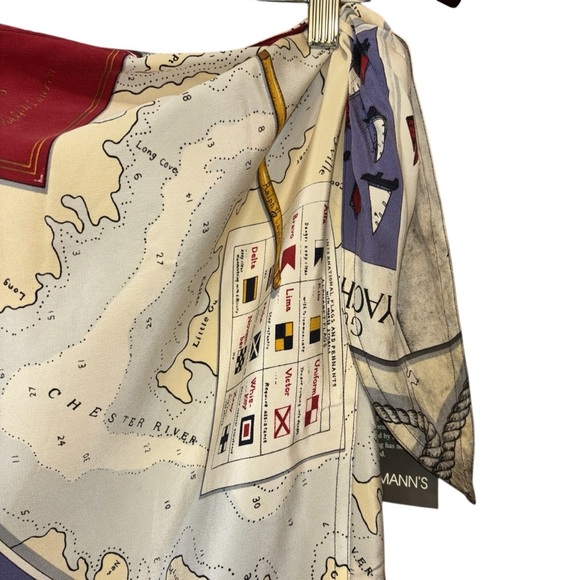 Vintage Ralph Lauren Silk Nautical Scarf Print Wrap Skirt Yacht 90s 8 EUC - Picture 3 of 12